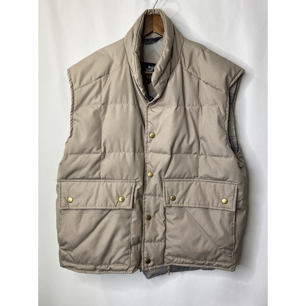 Vintage Black Sheep Puffer Vest Mens Size Medium Full Zip Pockets Down Insulated